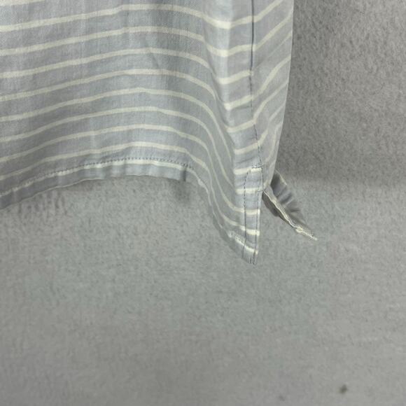 Pact Shirt Men's Size L Blue Striped Button Up Short Sleeve Organic Cotton - Picture 7 of 8